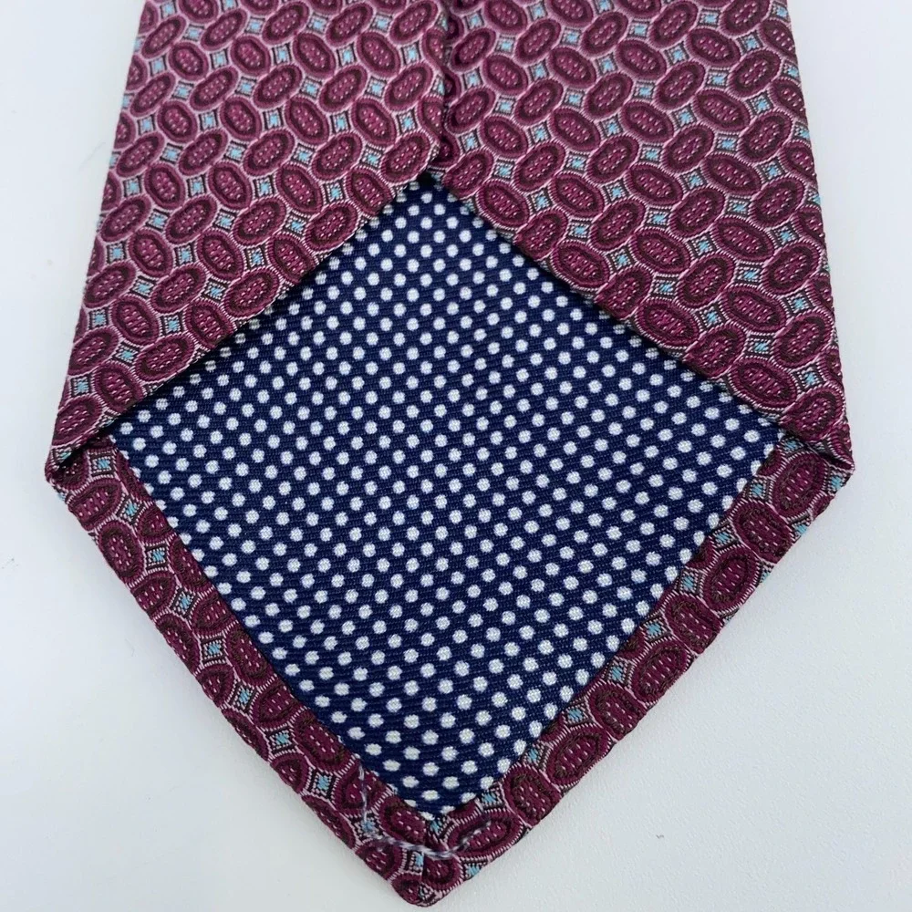 Eton Tie Men One Size Multi Patterned Silk Classic Luxury Necktie Italy Made NWT